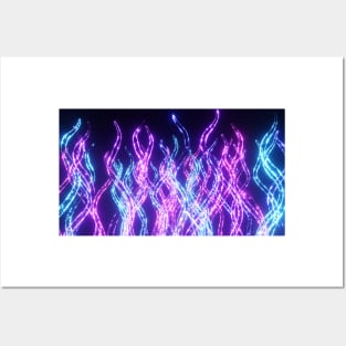 Magical Colorful Frozen Icicle Flames Posters and Art